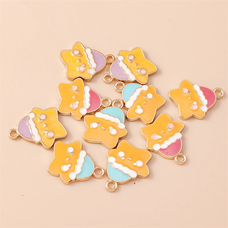 

20pcs 15x20mm Cartoon Enamel Cry Star Chamrs Pendants for Jewelry Making DIY Drop Earrings Necklaces Bracelets Accessories Gifts