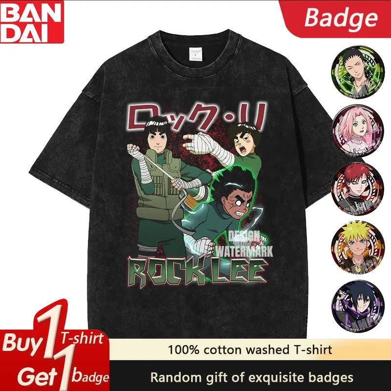 

Bandai Anime Print Gym Graphic T-shirt Man Summer Y2k Clothes Vintage Washed Oversized Short Sleeved Tee Casual Streetwear Tops