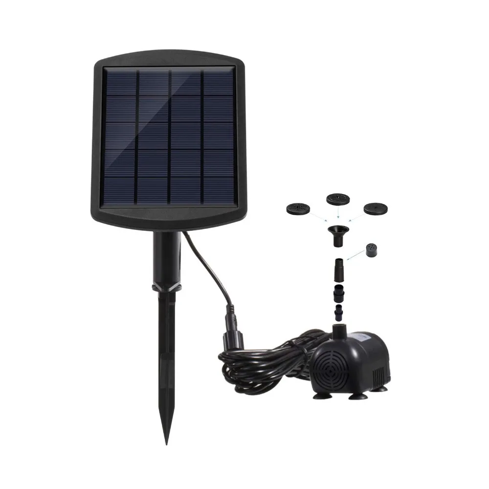 Multi Nozzle Garden Outdoor Landscape Smart Solar Panel Power Kit Mini Portable Fountain Smart Water Pump