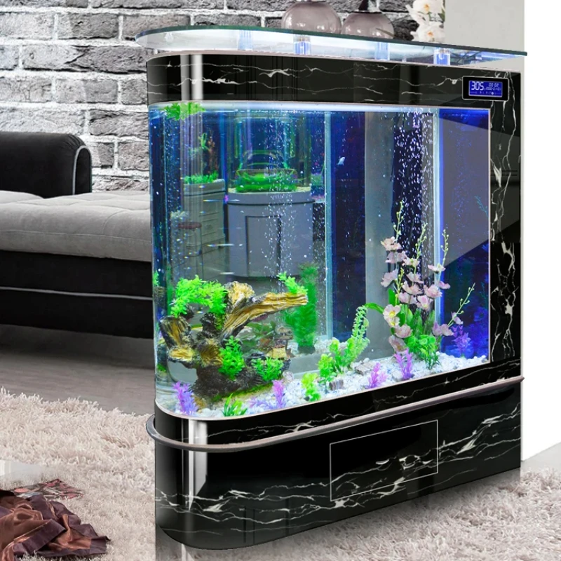 Bullet Fish Tank Aquarium Large Fish Globe Partition Ecological Glass Fish Tank Bar Counter