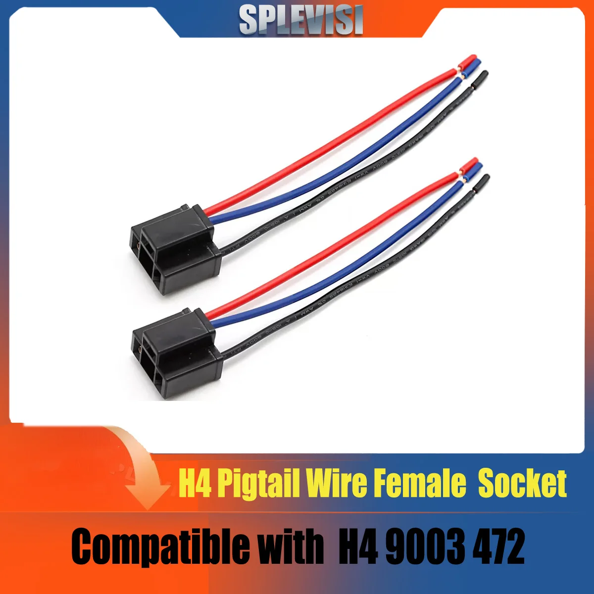 

H4 9003 Bulb Female Socket 3 Pin Headlight Replacement Repair Bulb Holder Connector Plug Wire Socket Replacement Part Accessor