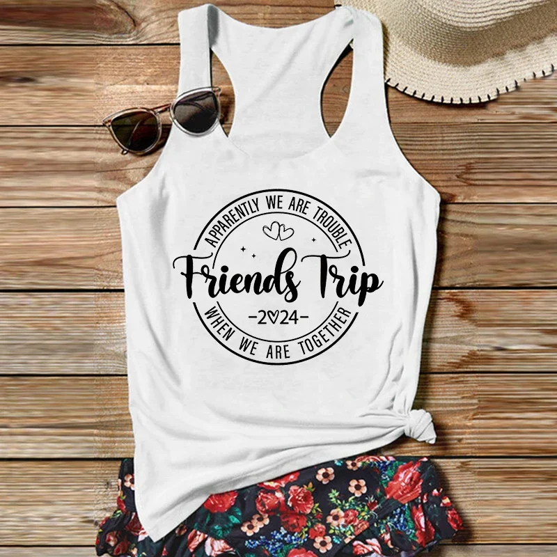 Friends Trip 2024 Tank Top Friends Girls Trip Tops  Best Friends Gifts Girls Weekend Women Clothing Gothic Cute Tops m