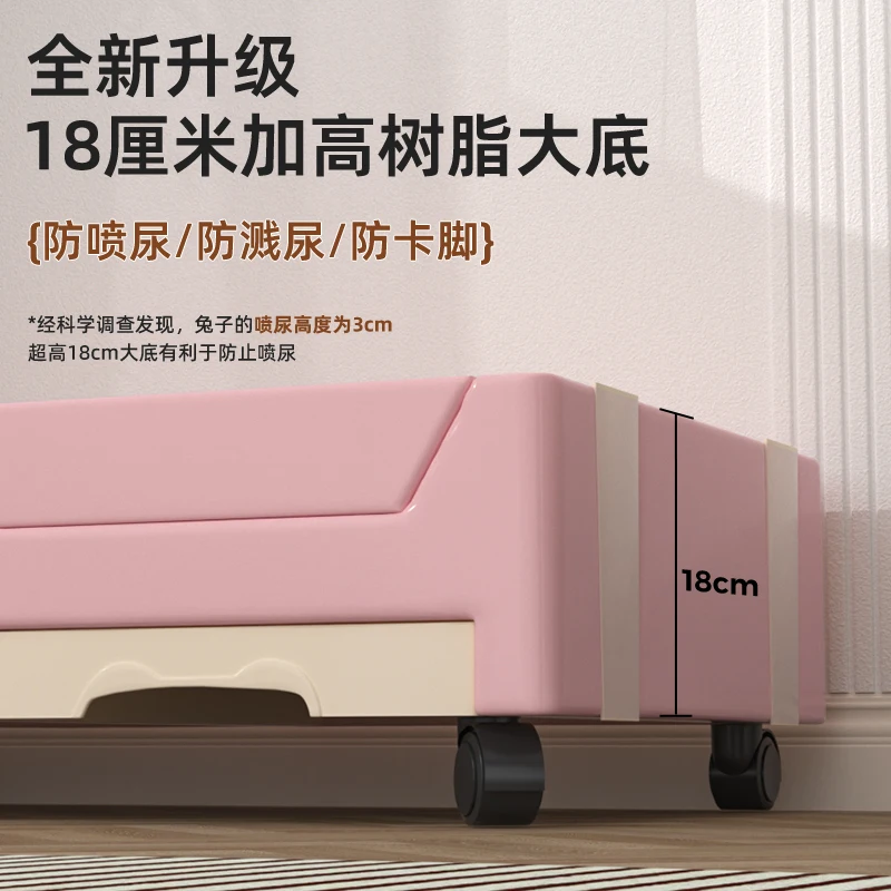 Rabbit cage, anti-spray urine household king size double drawer type luxury indoor special rabbit cage, guinea pig chinchilla ca