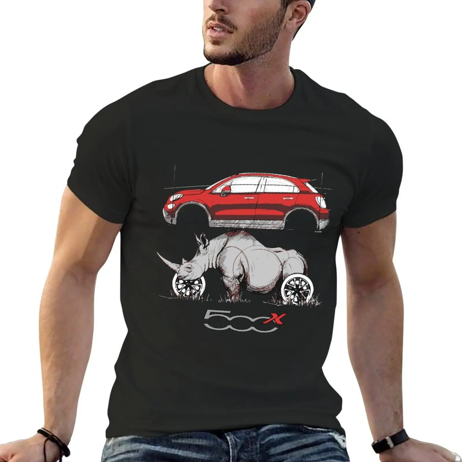 Fiat 500x Rhino T-Shirt shirts graphic tees designer shirts basketball graphic tees blanks mens t shirts