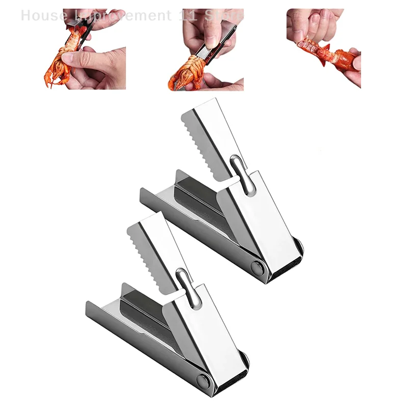 

2Pcs Crawfish Peeler Tool,Stainless Steel Crawfish Peeler Tool,Crayfish Shelling Device Seafood Tool-Easily Peeling Shrimp Tails