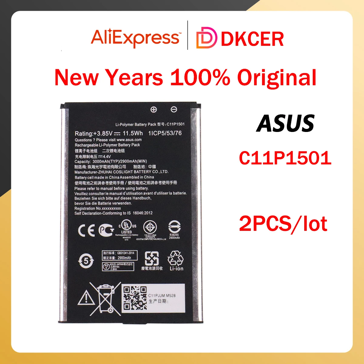 

Battery for Asus zenfone2 laser, 5.5 "/6", ZenFone Selfie ze550kl ze601l z00ld z011d zd551kl z00ud