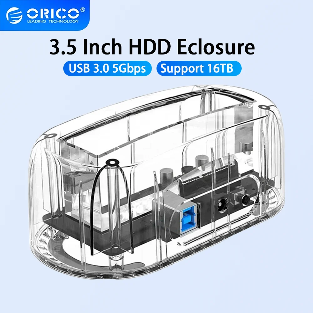 

Док-станция ORICO для жестких дисков 3,5 дюйма, адаптер SATA-USB 3.0 для жестких дисков/SSD SATA 3,5 дюйма, поддержка жестких дисков объемом до 16 ТБ, установка без использования инструментов