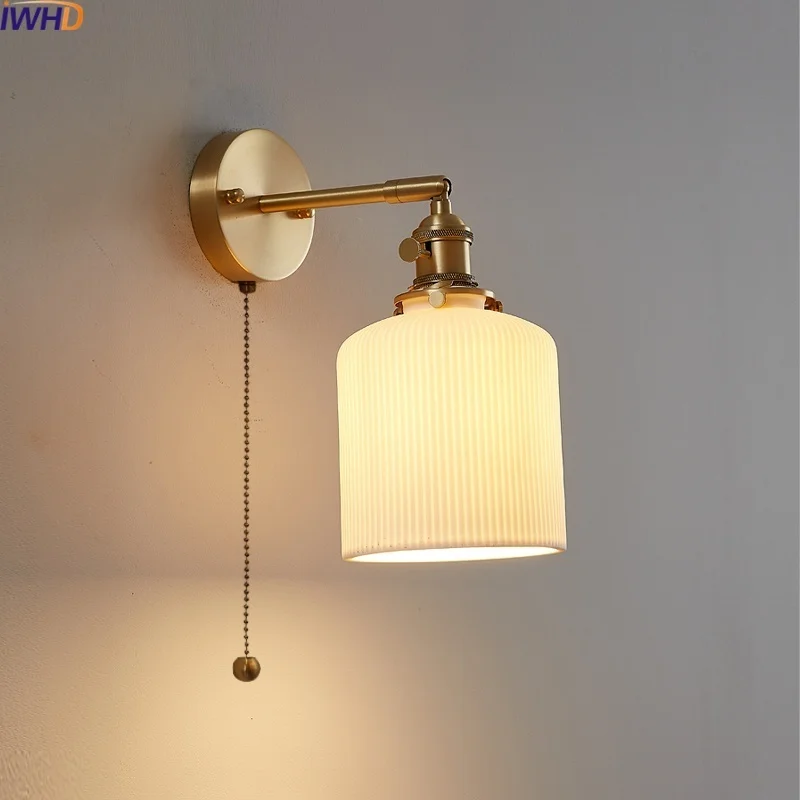 nordic moderno conduziu a lampada de parede arandela puxar interruptor corrente quarto sala estar barra escada luminarias decoracao casa espejo pared wd 01