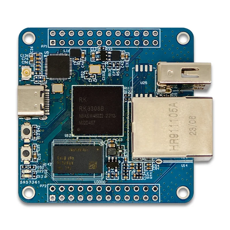 Scheda di sviluppo CPU quad-core A14M LCPI RK3308B Scheda di sviluppo Iot DDR3-2Gbit, supporto porta Ethernet e Wifi