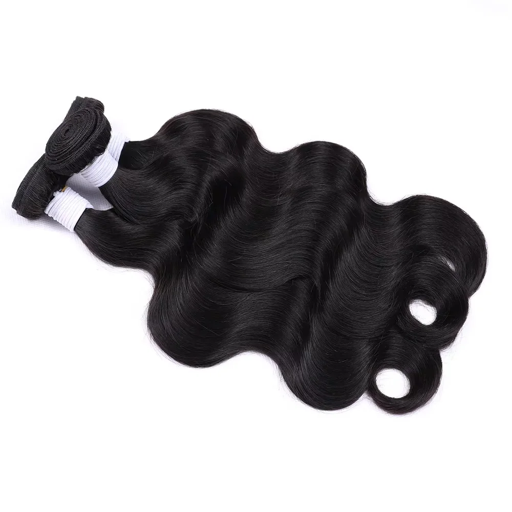 1/3/4 Pcs Body Wave Human Hair Bundles Natural Color Unprocessed Human Hair Body Wave Weave Extensions 36 38 40 Inches Bundles