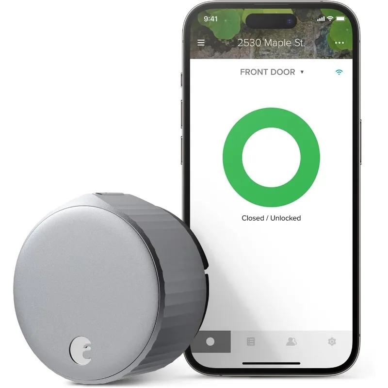 Silver Wi-Fi Connected Smart Keyless  Electronic Door Lock Fits Your Existing Deadbolt in Minutes, â€� â€�AUG-SL05-M01-S01