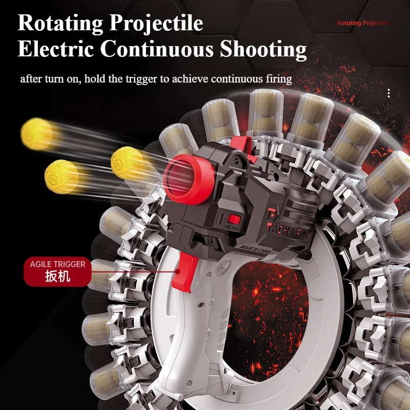 Elektryczny 66 okrągły, ciągły pistolet na miękkie pociski Pistolet na nadgarstek dla dzieci Miękka okrągła wyrzutnia pocisków dla dzieci do gier na świeżym powietrzu