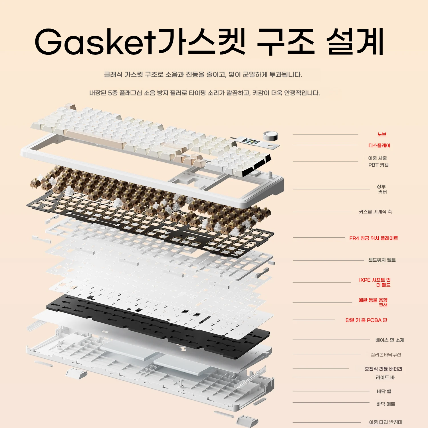 AULA F108 PRO 기계식 키보드 맞춤형 무선 블루투스 게이밍 키보드(스크린 노브 RGB 백라이트 포함)