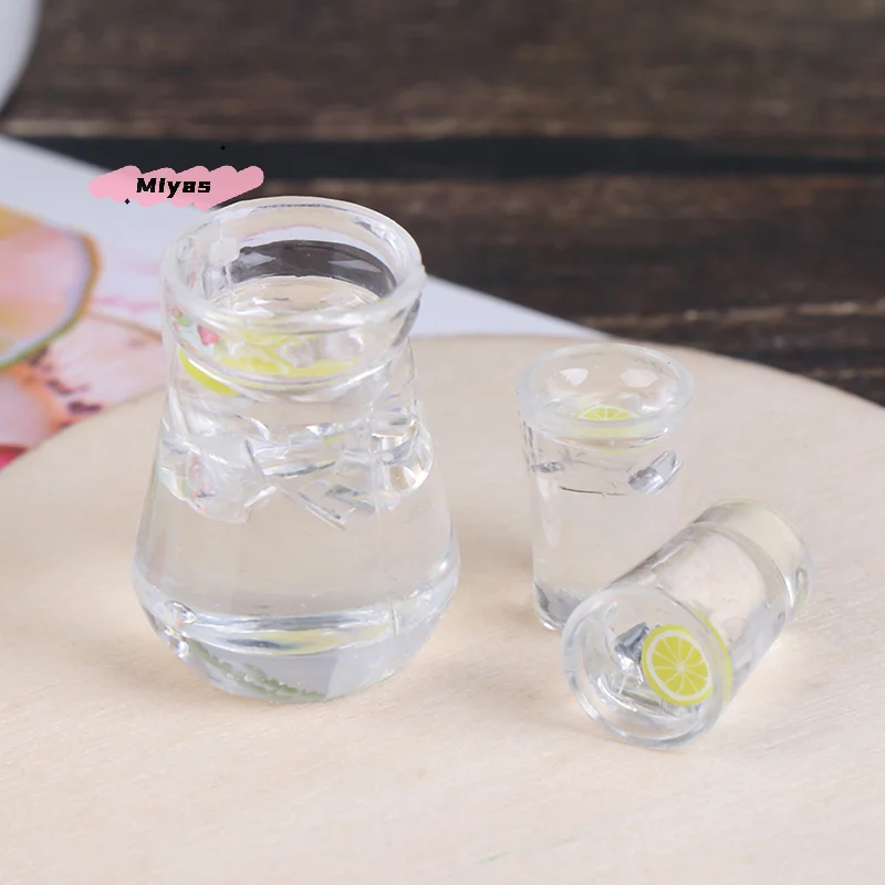 

3 шт./компл., миниатюрный кукольный домик, еда-кувшин для лимонного сока, набор чашек, мини-моделирование магазина напитков, декор, аксессуары для DIY