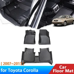 for Toyota Corolla E140 E150 AXIO Altis Ascent 2007~2013 Accessories Floor Mat Anti-dirty Foot Panel Line Carpet Pad Waterproof