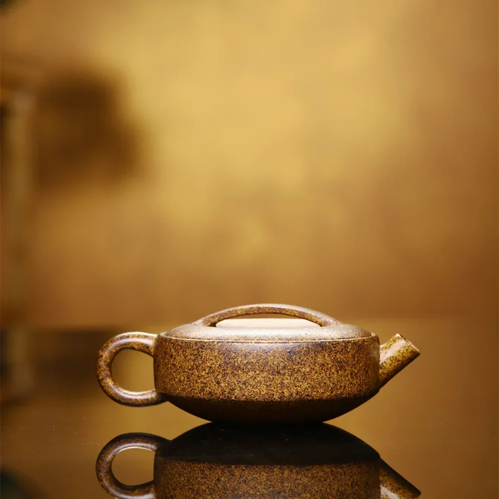 Yixing Handmade Purple Clay Pot with Old and Rotten Bottom Trough, Qingshang Shanruoshui Kung Fu Tea Set, Chinese Tea Pot, 130ml