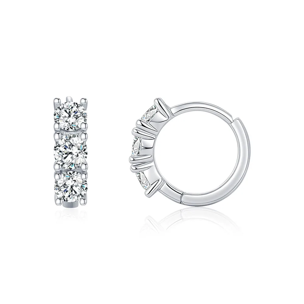 

Apexelle Brand Luxury Jewelry 925 Sterling Silver Stud Earrings Moissanite Classic Ear Buckle For Women Jewelry