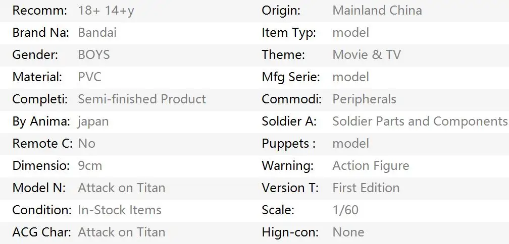 6 pçs/set Attack on Titan Anime Eren Levi Hange Zoe Erwin Smith Mikasa Ackerma PVC Action Figure Modelo Toy