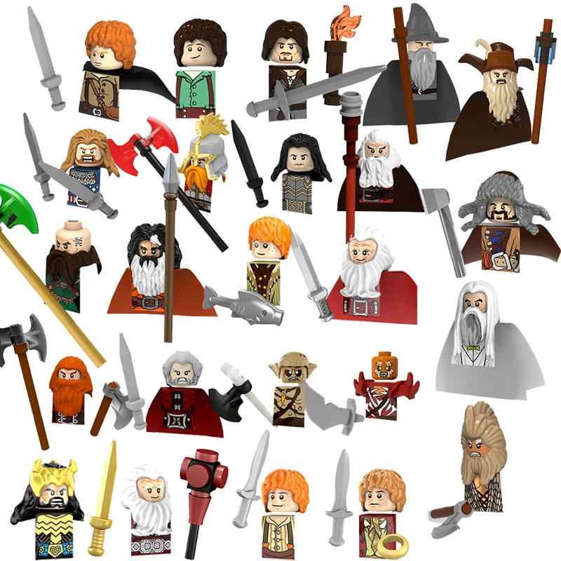 

MOC LOTR Elves Soldier Orcs Army Figures Armor Guard Dwarf Warrior Archer Medieval Knights Building Blocks Bricks toys kids gift