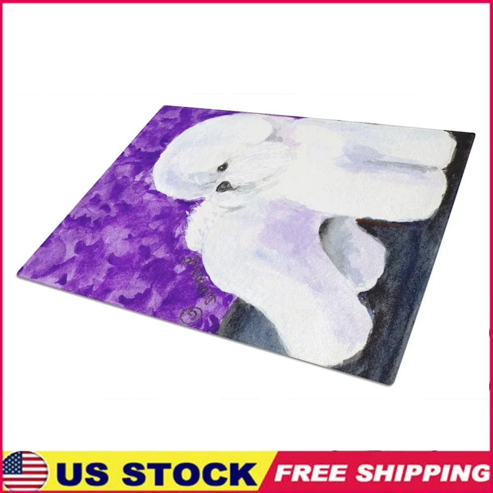 

Разделочная доска для стекла Бишон Фризе, большая закаленная термостойкая нескользящая ножка, уникальный художественный декор, кухонный декор, прочная разделочная доска