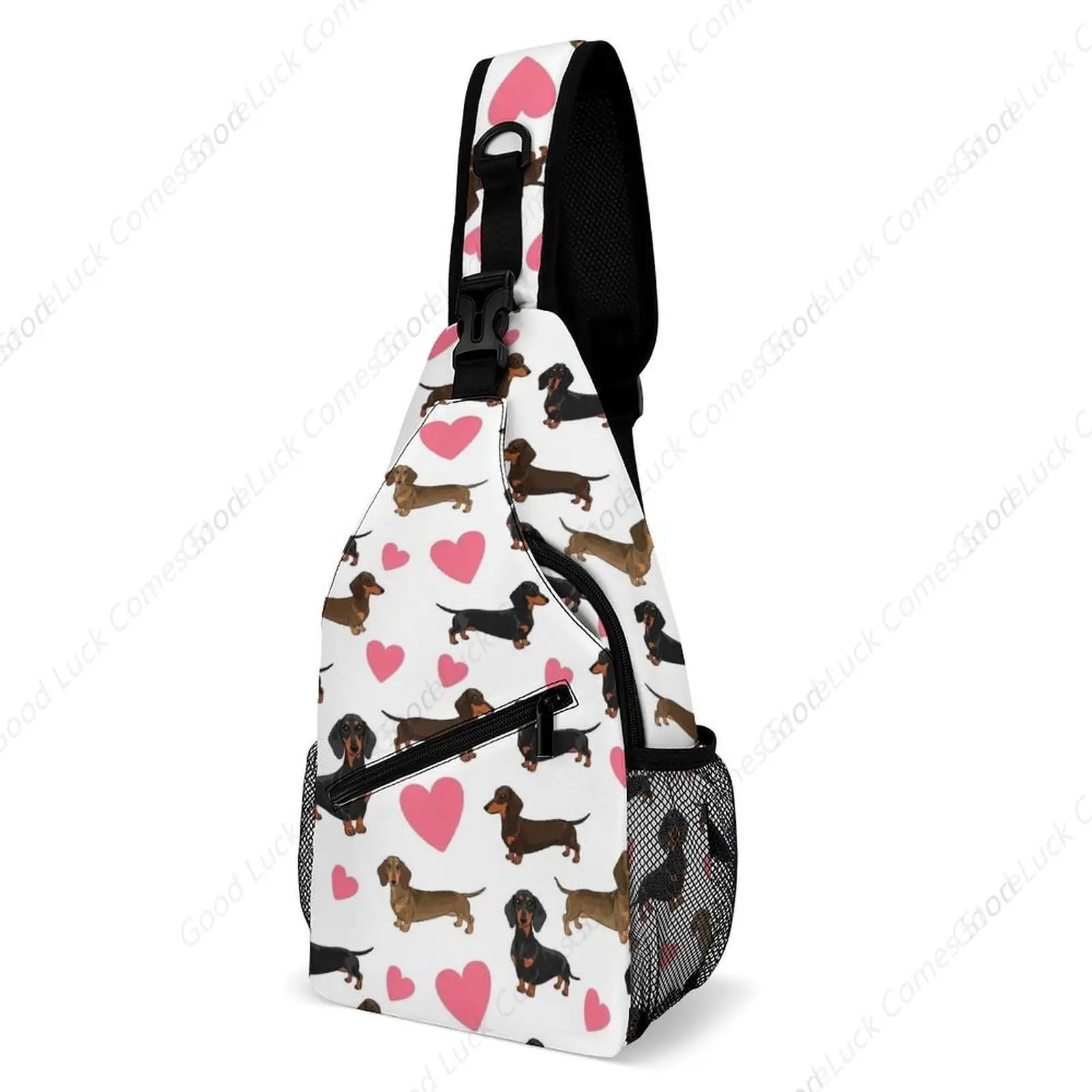 Men's Crossbody Bag Anti Theft Shoulder Backpack, Funny and Chest Bags Dachshund Lovers Dachshunds for Fishing Cycling Hiking