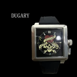 DUGARY Fashion orologio al quarzo per uomo personalità acciaio inossidabile 316L punk square 45mm orologi da polso Relogio Masculino Clock