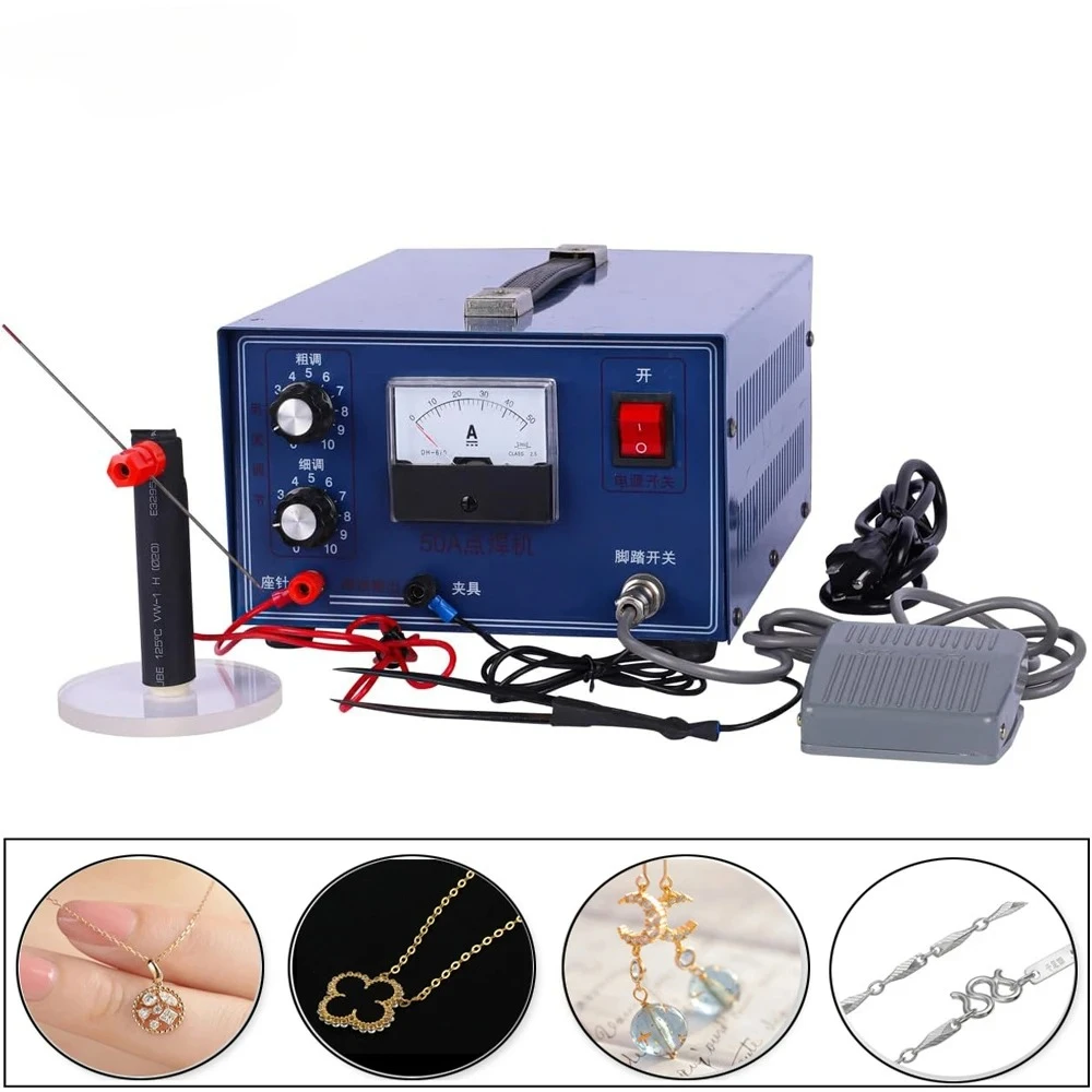 

Jewelry Spot Welder - 50A 110V/220V Handheld Pulse Welding Machine for Gold Silver Platinum Portable Precision Welding Machine