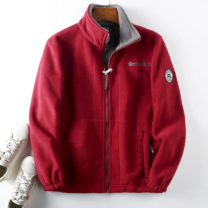 Новинка 2025 года, зимняя утепленная флисовая мужская куртка с карманами, повседневные полярные куртки, уличное морозостойкое теплое пальто, верхняя одежда больших размеров