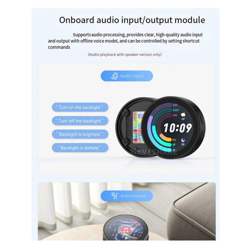 AA60-ESP32-S3 1.85Inch Round Display Development AI Board 360X360 Supports Wifi Bluetooth AI Voice Recognition