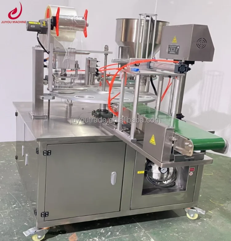 JUYOU KIS-900 Rotary Type Yogurt Ice Cream Calippo Cup Filling Sealing Machine