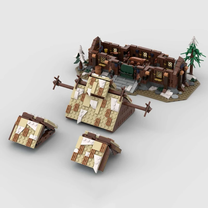 MOC building blocks toy Medieval Viking village model 1231pcs Creative assembly toy holiday gift for all architecture lovers