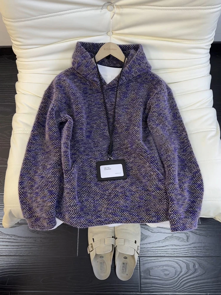 

Мужская зимняя толстовка Cleanfit Knitted Plu: модная, плотная, износостойкая, в американском стиле, для пар, повседневная, свободного кроя