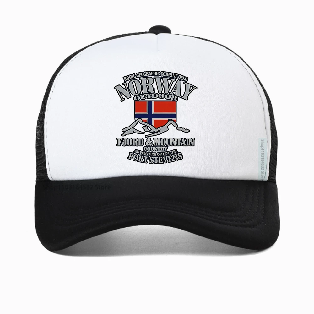 

Summer Norway Flag Fjord Mountain mesh baseball cap Crazy Hip Hop Men's Breathable adjustable hat fashion casual snapback hats