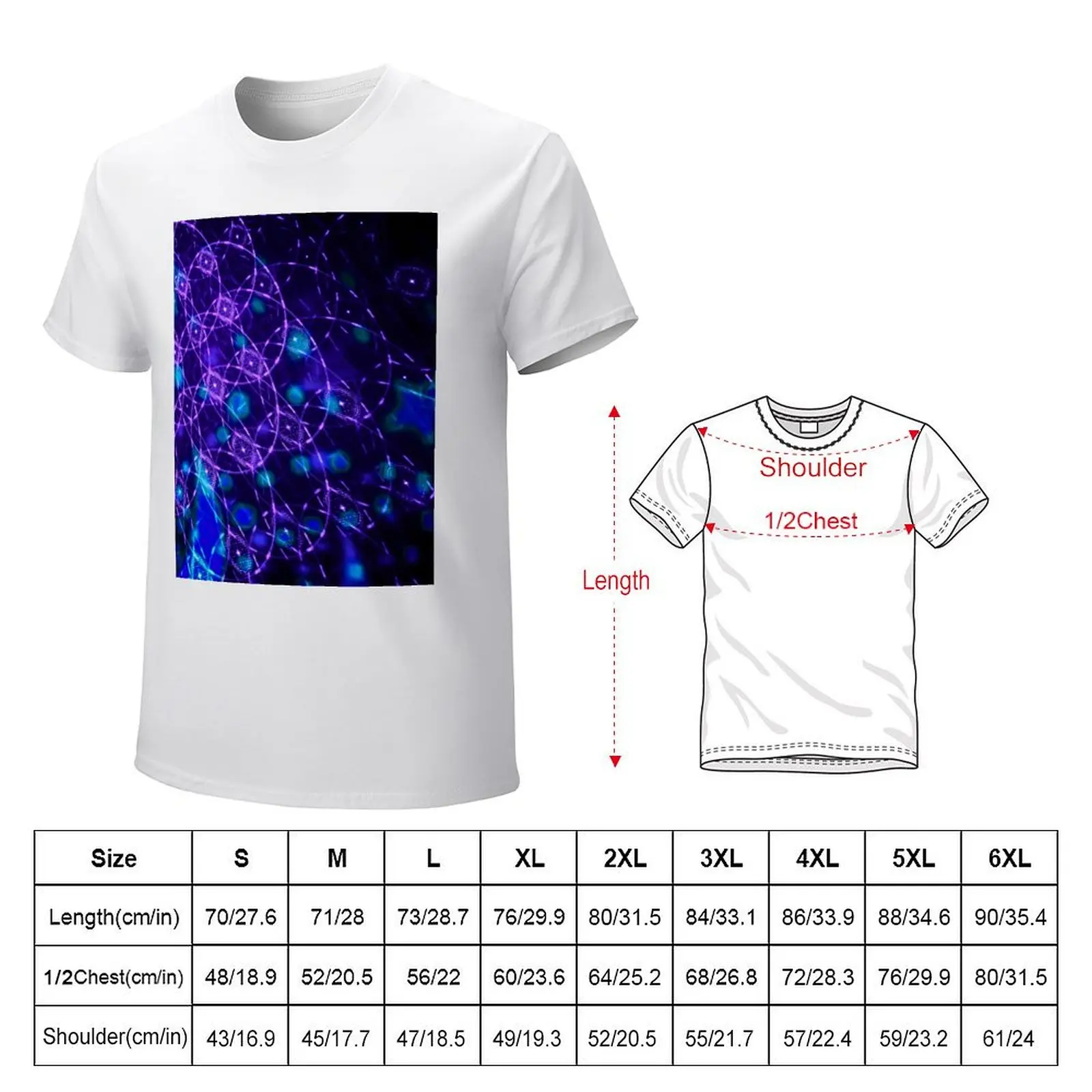 Purple and teal patterned lights T-Shirt customs tops oversized men t shirt