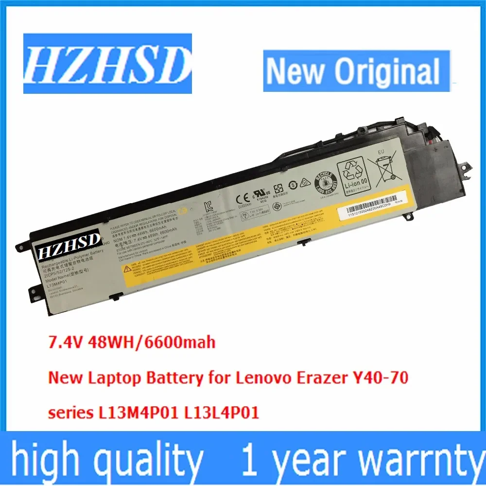 7.4V 48WH New Original Y40-70 Laptop Battery for Lenovo Erazer Y40-70 series L13M4P01 L13L4P01