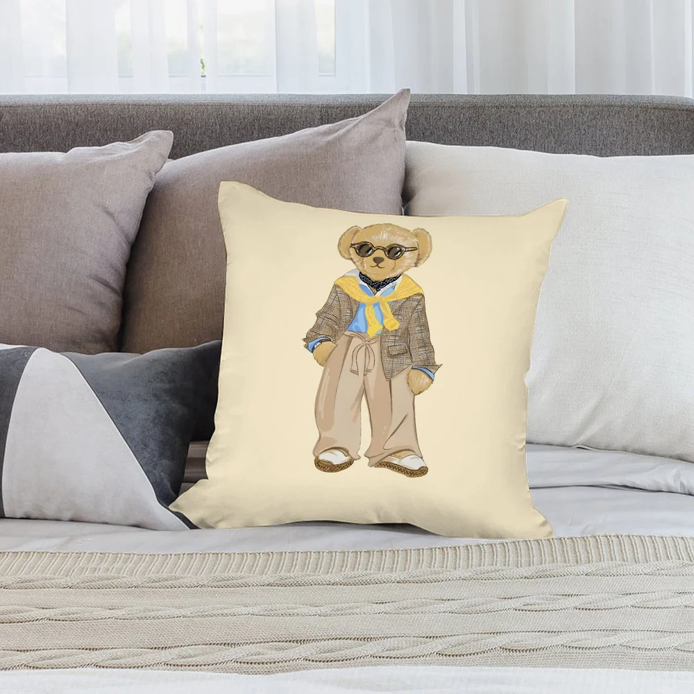 R-Ralph L-Lauren-Polo Pillow Case Short Plush Pillow Covers Sofa Decorative Gift Home Double-sided Printing Cushion Cover