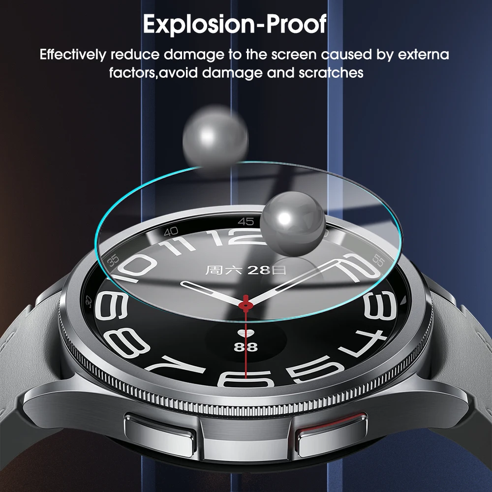 for Samsung Galaxy Watch 6 40/44mm Watch6 Tempered Glass Screen Protector Protective Film for Galaxy Watch 6 Classic 43mm 47mm