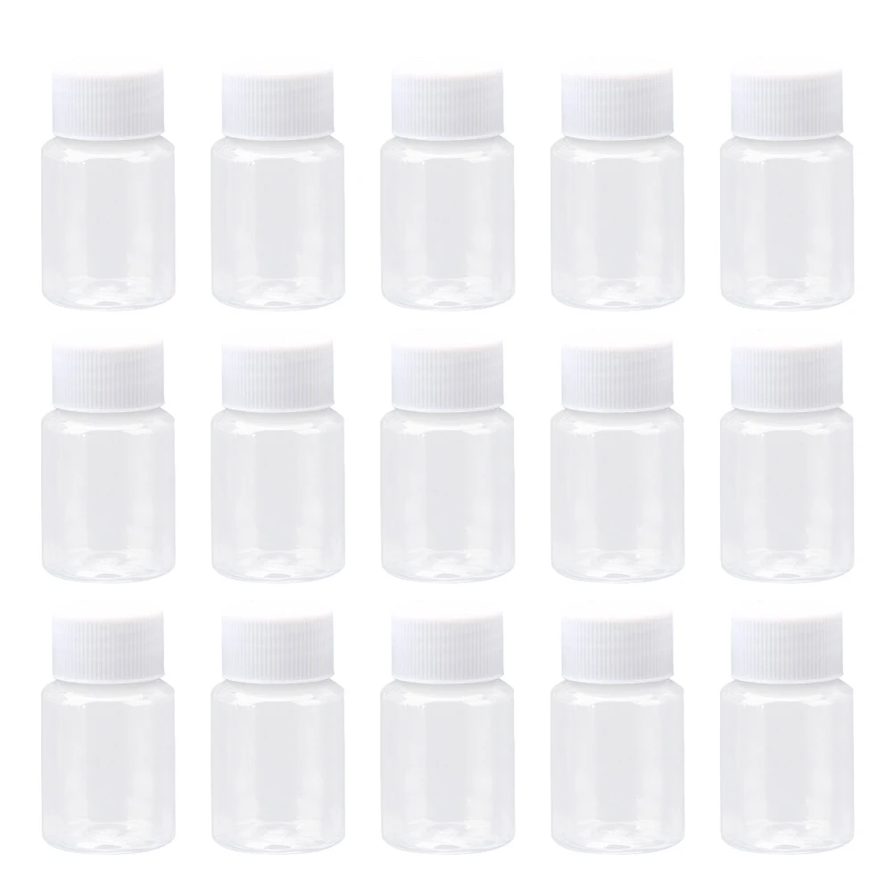 

30 Pcs Transparent Plastic Bottle Solid Liquid Dispensing Container Jars for Pigment