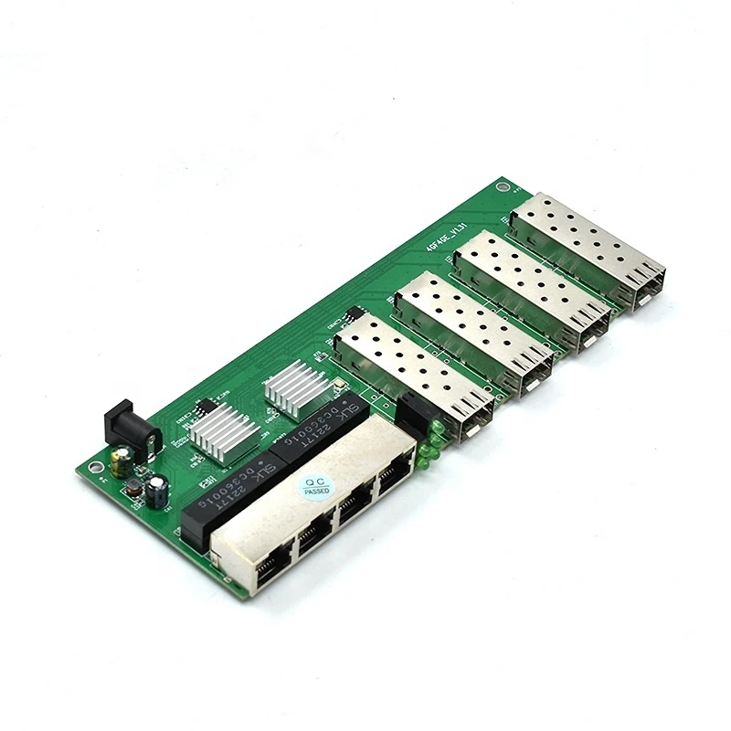 Gigabit Ethernet Switch, Fiber Optical Switch, 4 x SFP Port, 4RJ45, 10/100/1000M PCB Board