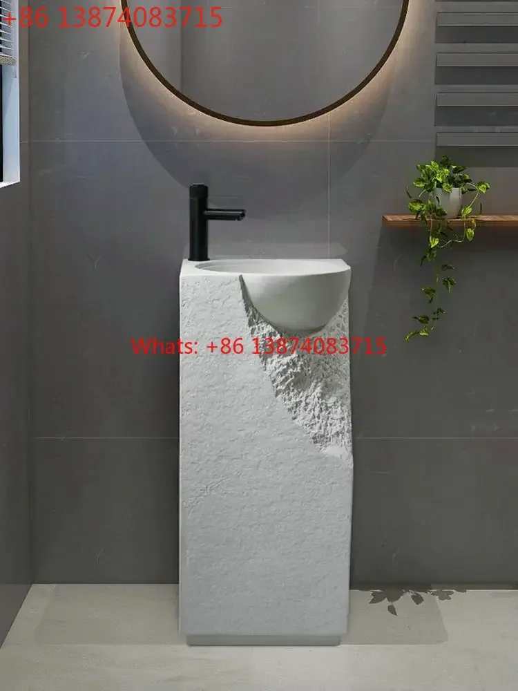 

Outdoor courtyard column basin integrated floor-standing artistic washbasin personality hotel bathroom creative washbasin