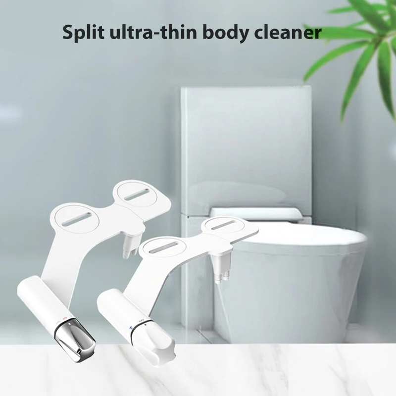 Ultra Thin Design Toilet Seat Bathroom Sanitary Shower Double Nozzle Fresh Water Assistant Cleaning The Elderly and Children