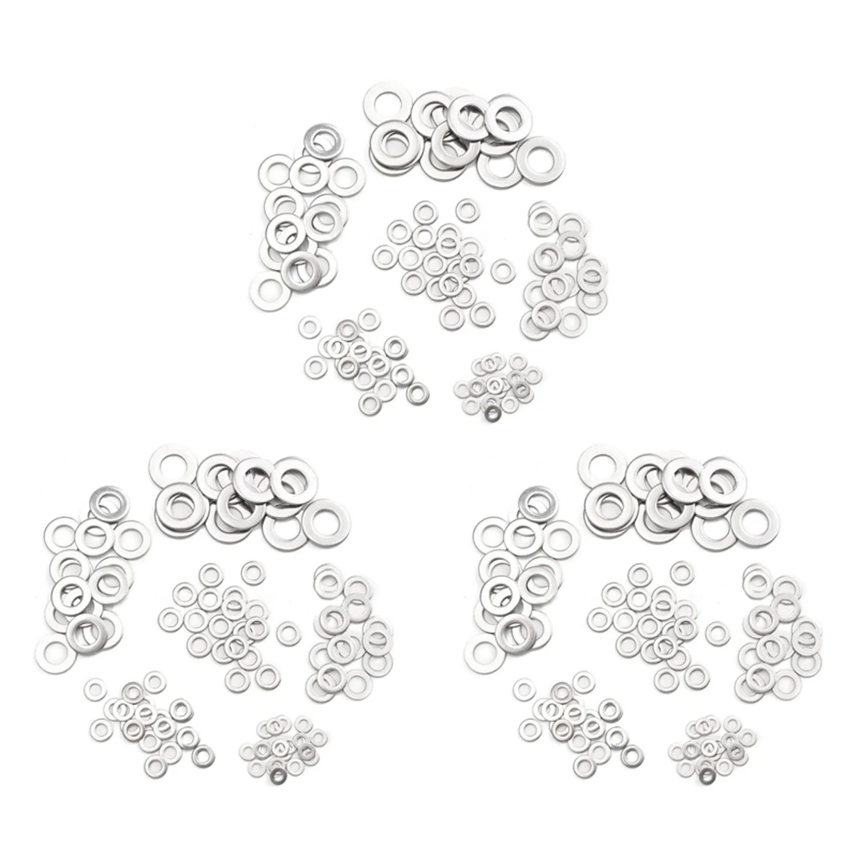

ABGE-315Pcs 304 Flat Stainless Steel Washers M3 M4 M5 M6 M8 M10 For Screws Repair Kit Tool