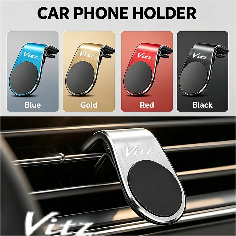 Suporte de Telefone para Carro para Toyota Vitz, Suporte de Telefone Antiderrapante com Logo, Suporte de Telefone Magnético de Metal para Carro, Acess