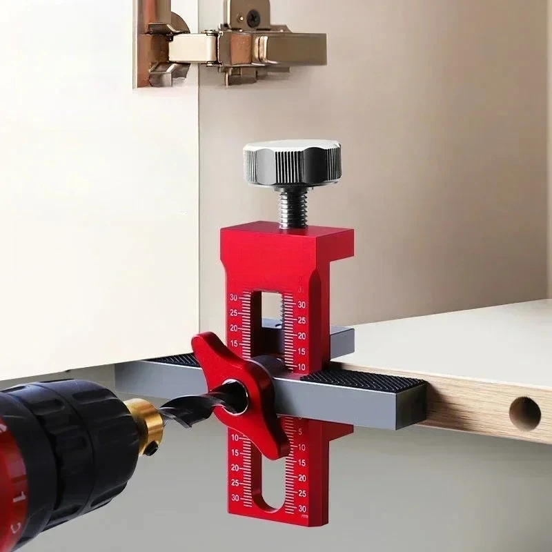 Punched Mounting Jig Woodworking Wardrobe Cabinet Door Panel and Rebounder  10mm Doweling Drilling Guide Locator Installing Clip