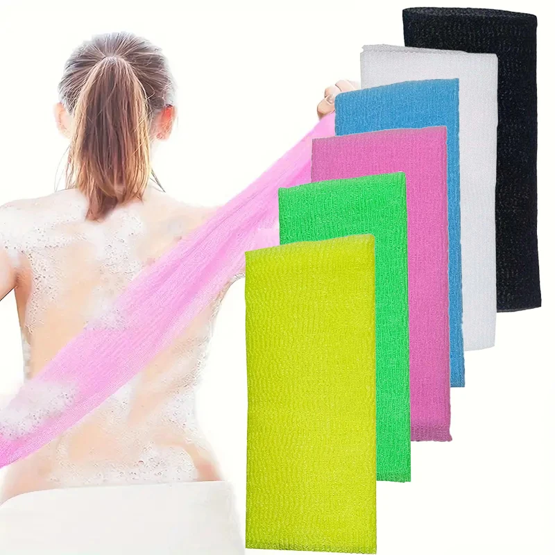 6colors Exfoliating Body Scrubber Towel Double Side Mesh Loofah Shower Washcloth Effective Back Scrub for Getting Smooth Skin