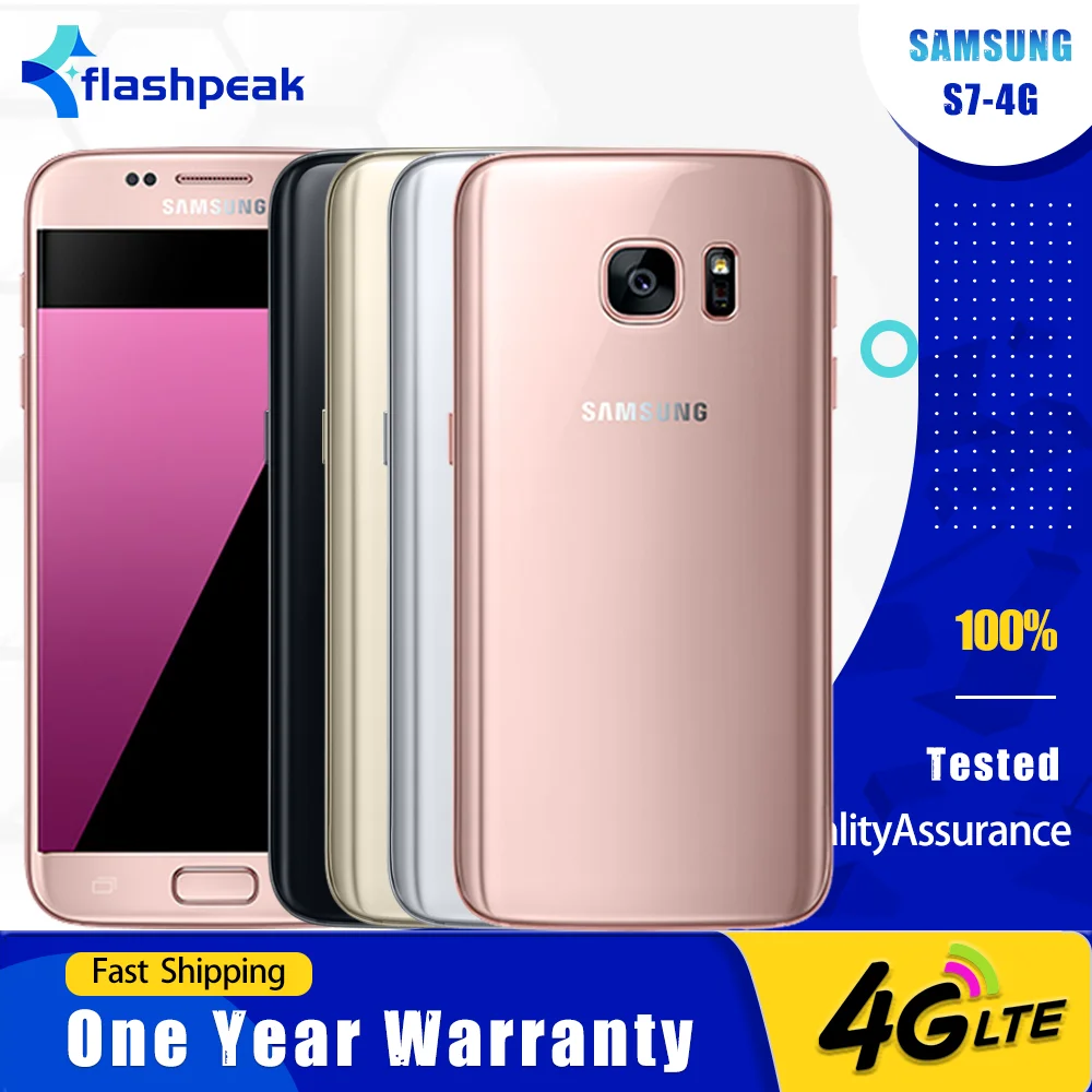 Оригинальный мобильный телефон Samsung Galaxy S7 G930F G930A G930V 4G LTE, 5.1' AMOLED, 4 ГБ+32 ГБ, 12 МП+5 МП, Exynos 8890 Octa-Core, телефон S7