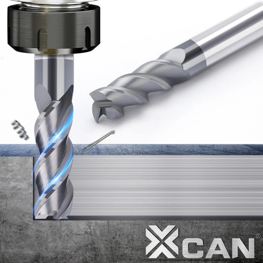 XUCHUAN Fräser 1-12mm 3-Schneiden Hartmetall-Schaftfräser CNC-Fräser Fräswerkzeug zum Schneiden von Aluminium, Kupfer und Metall – Detail 7