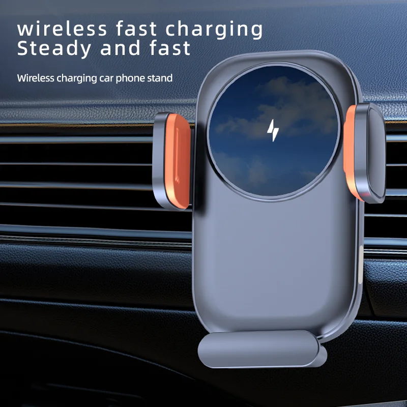 

15W Fast Wireless Charging Car Phone Holder with Mechanical Clamp