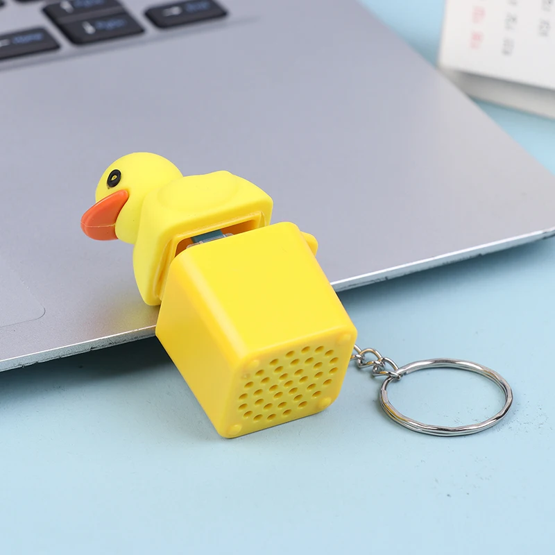 1PC Little Yellow Duck Key Switch Keychain Relief Stress Gifts For Adults Shaft Tester Mechanical Keyboard Fidget Button Toys