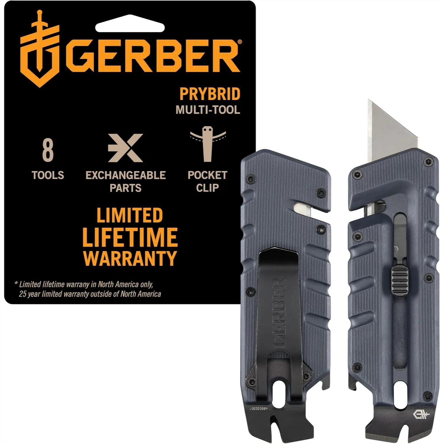 

8-In-1 Multi Tool Pocket Knife With Pry Bar And Bottle Opener, Retractable Utility Knife For EDC, Blue With Pocket Clip
